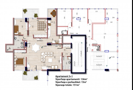 Shitet apartament 3+1 prane 21 Dhjetorit 155'000 E, Verkauf